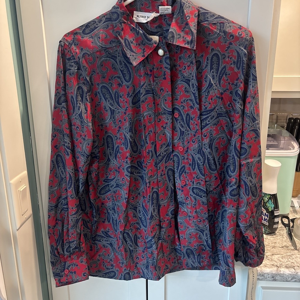 Vintage Ladies Alfred Runner Blouse‎ 100 % Polyester New With Tags
